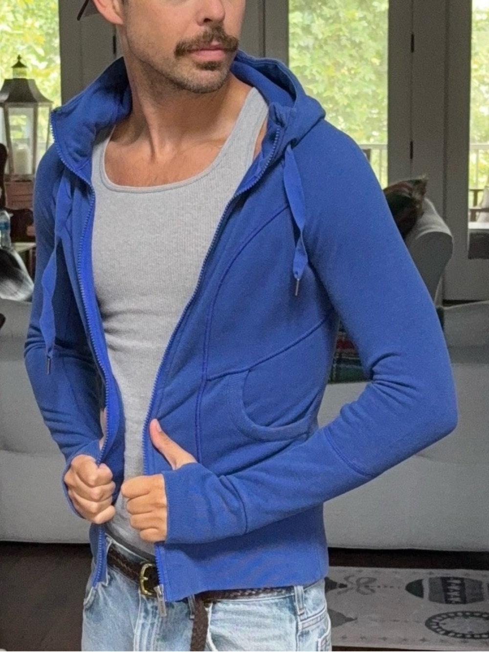 💙 Athleta Blue Fitted Full Zip Hoodie